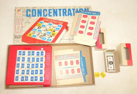 Concentration Milton Bradley Board Game 14th ED 1970 Complete Picture Puzzle Model