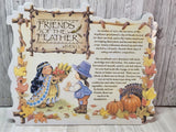 Vintage 1998 Enesco Friends of a Feather Thanksgiving Display Sign Foam Board... Model