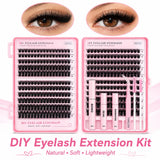 DIY Cluster Lashes Kit 3D Faux Mink Individual Wispy Eyelash Extensions Reusable Model