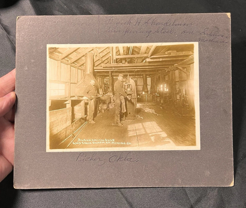 BLACK SMITH SHOP GOOD EAGLE CHAPMAN MINE OKLAHOMA BOARD PHOTO Model