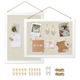 2-Pack Double-Sided Cork Board with Linen, 16 x 12 Hanging Wood Framed Bullet... Model