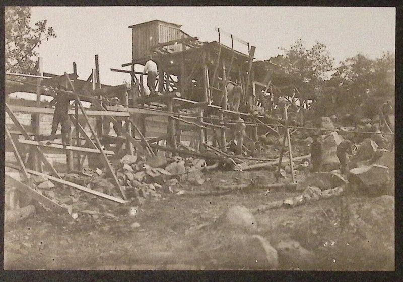 Sept 11 1905 Building Dike Taylor Falls MN St Croix River 4 x 6" Photo on Board Model