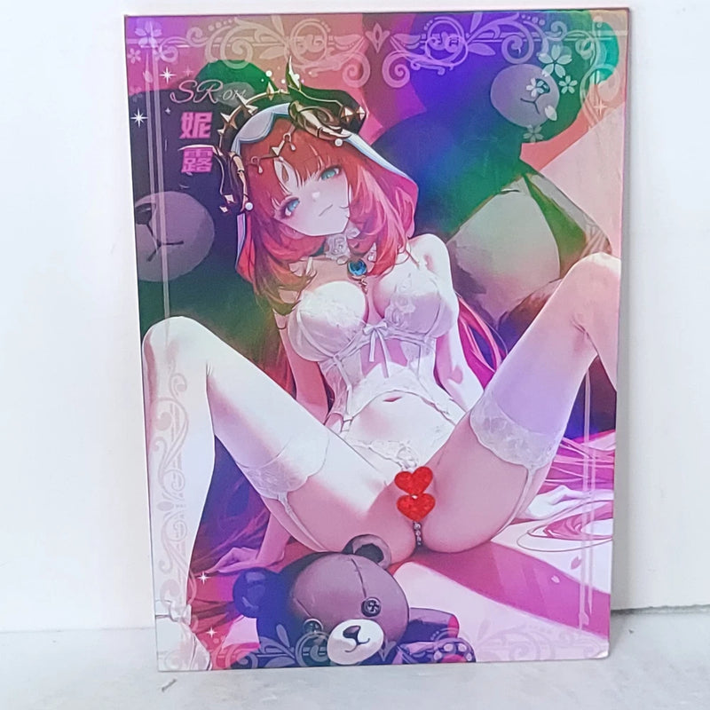 Nilou Waifu Card Teddy Bear Anime Girl Wall Art Oversized Board A5 Model