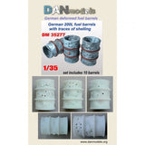 German 200L fuel barrels with traces of shelling Dan Models 35277 Scale 1:35 Model