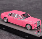 BN HH 1:64 Pink Phantom 8 Extended Wheelbase Sports Model Diecast Resin Car Model