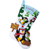 Felt Embroidery Kit ~ Plaid-Bucilla Penguins At Play Christmas Stocking #89481E Model
