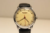 VINTAGE NICE BIG 37mm SWISS MEN'S CHROMED MECHANICAL WATCH "OMIKRON" 19J. Model