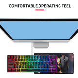 Russian Mechanical Gaming Keyboard 61 Key Compact RGB Wired Russian English Model
