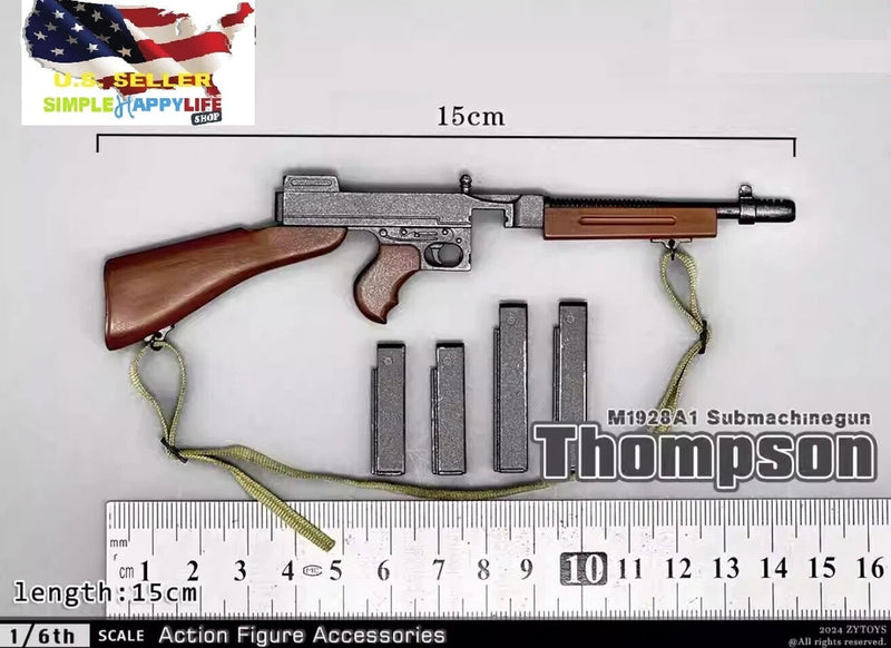 1/6 M1928A1 Thompson Submachine Tommy Gun Model for 12"Figure hoT Toys  ?USA? Model
