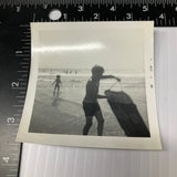 Boy Beach Boogie Board 1964 Snapshot Photograph Vintage Summer Fun Model