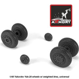 Scale model kit 1/48 Yak-28 wheels w/ weighted tires Armory Models AR AW48037 Model