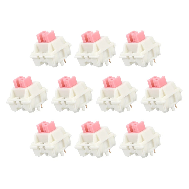 10pcs Pink Keyboard Switches 5-Pin 45gf Linear Keyboard Switch Replacement Model