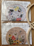 LOT of 2 Embroidery Kits w/ 2 Hoops: # 776 #778 Florals & Insects NEW Model