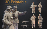 1/32 Scale WwII German Soldier Tank Commander 2 Figures Model Kit Resin Printed Model