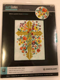 Zweigart Artiste GOLDEN BLOSSOMING CROSS Cross Stitch Kit  Kooler Design Studios Model