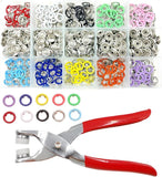 200 Sets Snap Button Kit with 10 Colors,Metal Snaps Buttons with Metal Pliers an Model
