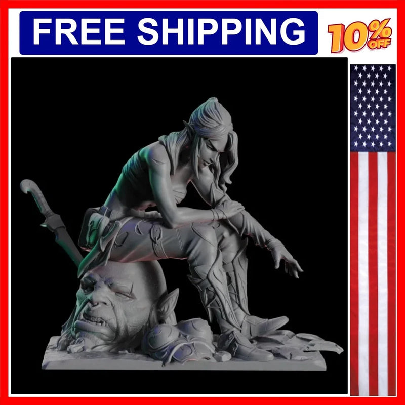 1/24 Scale Resin Figure Model Kit Fantasy Hobby Miniature Statue Injured Fema... Model