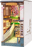 Rolife DIY Book Nook Kit 3D Wooden Puzzle, Bookshelf Insert Decor Sakura Densya Model