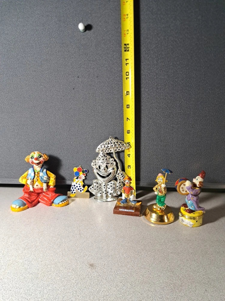Vintage Clown Lot Trinket Box, Ornament, Earring Display & Figurines #5203L406 Model
