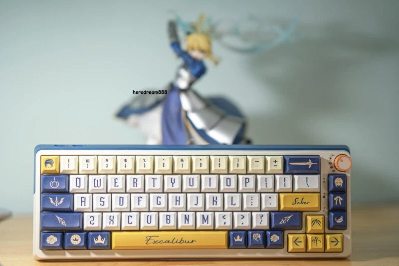 Fate Grand Order Altria Saber Keycaps KCA PBT 140 Keycaps For Cherry MX Keyboard Model