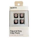 North Figural Keyboard Key Cap Pack Paw Print Black w/ Pink Paw NEW Model