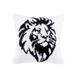 CDA stamped cross stitch kit cushion "Lion head", 40x40cm, DIY Model