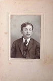 Antique Board Photograph Young Boy George Mathews Portrait Early 1900s Cabinet Model