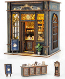 Coffee Shop Book Nook Kit for Adults, DIY Miniature House with Light, 174 Model