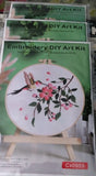 3 LOT Embroidery DIY Art KITS With Pre-Printed Cloth & Threads HUMMINGBIRD NEW Model