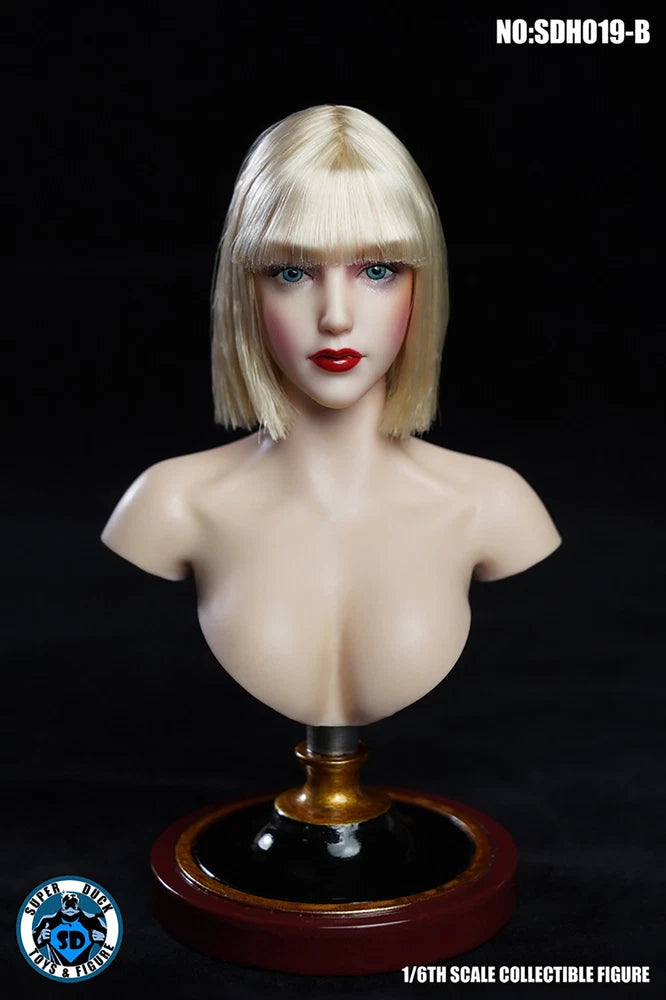 SDH019B 1/6 Makeup Girl European Female Head Carved Model Toys Model
