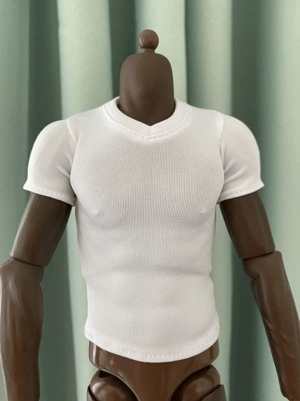 1/6 Scale Sodier Clothes Accessories V-neck T-shirt Model for 12" Male Figure Model