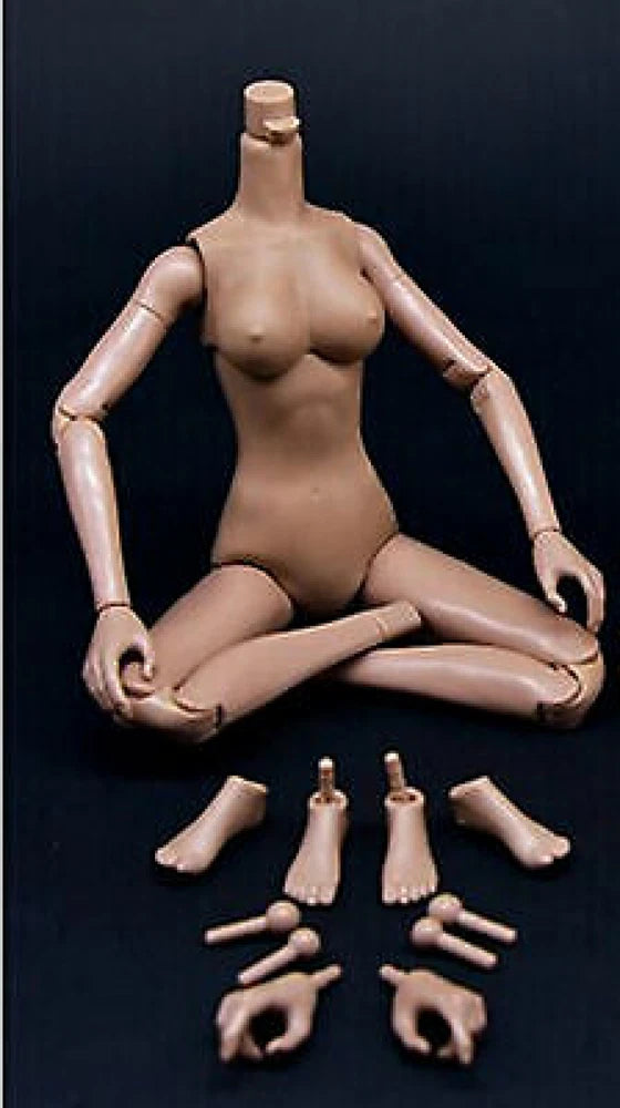 1/6 Female Action Figure Body Black Suntan Nude For 12" Soldier Girl Doll Model Model