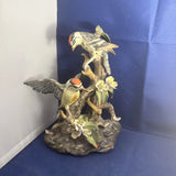 Porcelain Yellow Bellied Sapsucker Bird Figurine Statue Decorative Display Model