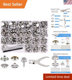 Complete 354PCS Stainless Steel Snap Kit with Tools and Storage Case - Silver Model