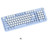 COVEVA Wireless Bluetooth Keyboard, Full Size Retro Round Keycaps(Blue) Model