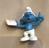 Smurfs Teacher Smurf with School Book Rare Vintage Display Figurine Model