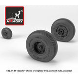 Armory Models AR AW32311 Scale 1/32 AH-64 Apache wheels w/ weighted tires smooth Model