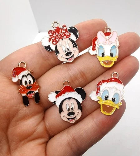 Lot Cartoon Christmas Metal Charms DIY Earring Keychain Jewelry Making Pendants Charms