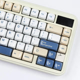 Cute Blue White MOA Profile Glossy Soymilk PBT Keycap Set Model