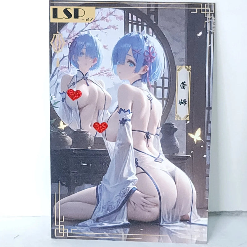 Rem Waifu Card Anime Girl Matchmaker LXP Rare Wall Art Oversized Board A5 Model
