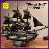 Pirate Ship Building Blocks Vessel Sailboat Model Bricks City Traffic Series. Model