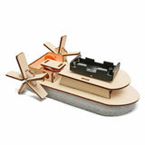 Paddlewheel Crafting Set Mechanical Wooden Boat Model Kit STEAM for Students Model