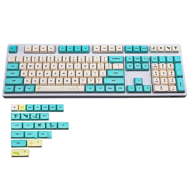130Key XDA Profile Color Keycaps PBT Dye Sublimation Set for Mechanical Keyboard Model