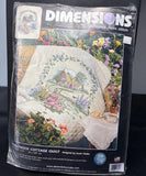 Dimensions Hollyhock Cottage Stamped Cross Stitch Quilt Kit Susan Noble Design Model