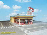 N Scale Building Macy's Diner -  PRE-CUT Card Stock (PAPER) Kit  MD1N Model