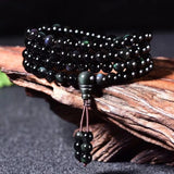 Rainbow Eye Obsidian 108 Mala Beads Prayer Necklace Multilayers Healing Bracelet Charms