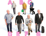 1:64 1:43 Foreigner Oldman Miniature Figure Sand Table Model For Cars Vehicles Model
