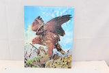 3D Photo Board Eagle On Rocks Wall Art Vintage Model