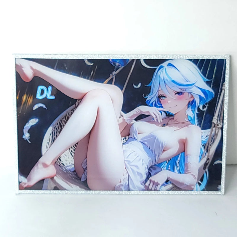 Furina Silver Double Sided Premium Waifu Card Anime Wall Art Oversized Board A5 Model