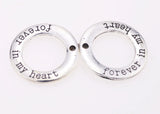 10PCS Antiqued Silver forever in my heart Charms #92438 Charms